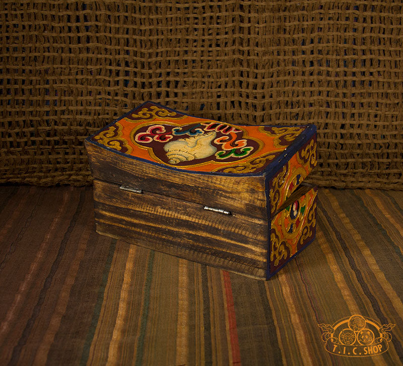 Lotus Blossom Nepali Hand-Painted Wooden Treasure Chest Jewelry Box