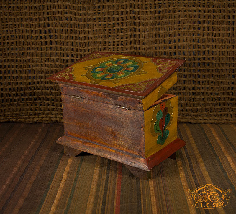 Endless Knot Nepali Hand-Painted Wooden Treasure Chest Jewelry Box