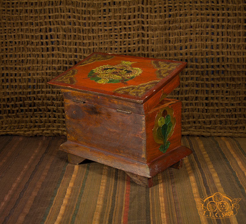 Lotus Blossom Nepali Hand-Painted Wooden Treasure Chest Jewelry Box