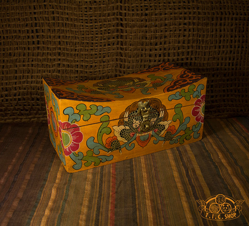 Face of Glory Nepali Hand-Painted Wooden Treasure Chest Jewelry Box