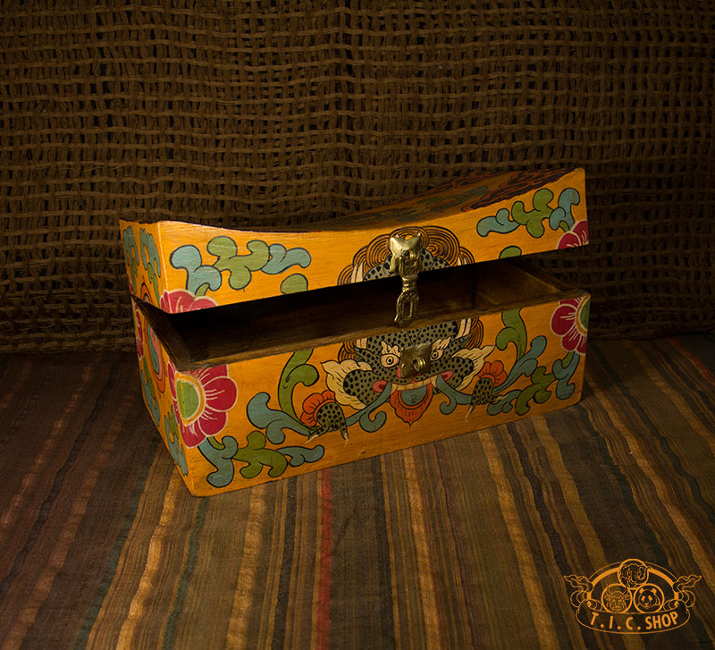 Face of Glory Nepali Hand-Painted Wooden Treasure Chest Jewelry Box