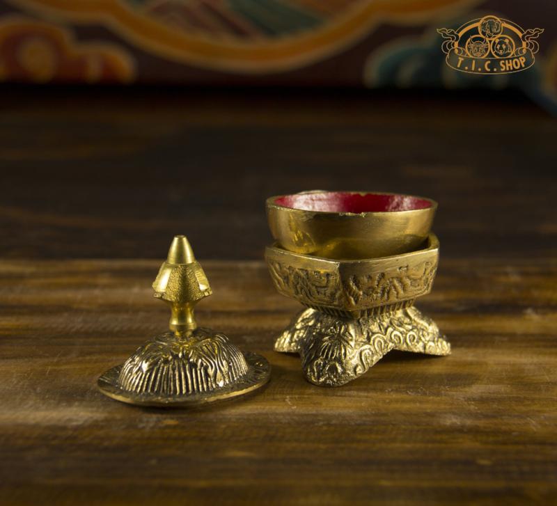 Tibetan Buddhist Brass Kapala, 230 g, Vajrayana ritual object for altar, meditation, and spiritual practice.