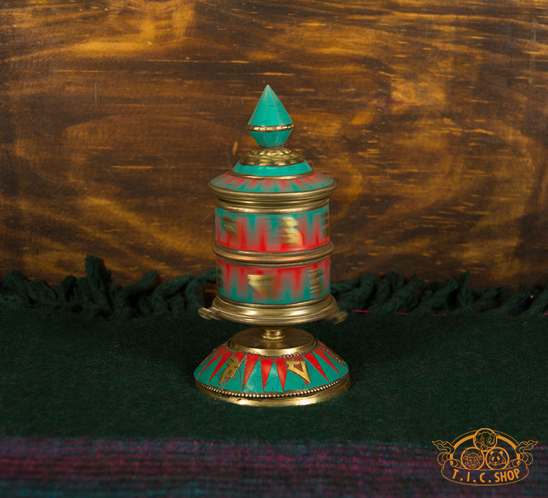 Tibetan Style Table Top Prayer Wheel