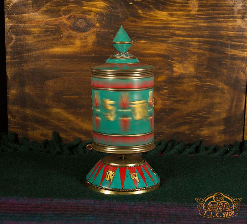 Tibetan Style Table Top Prayer Wheel