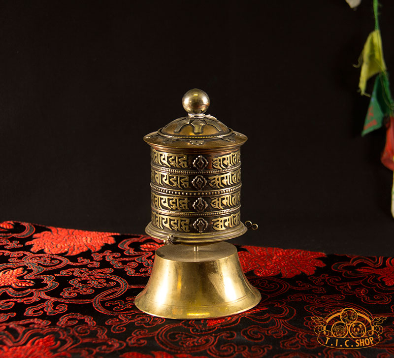 Tibetan Style Table Top Prayer Wheel