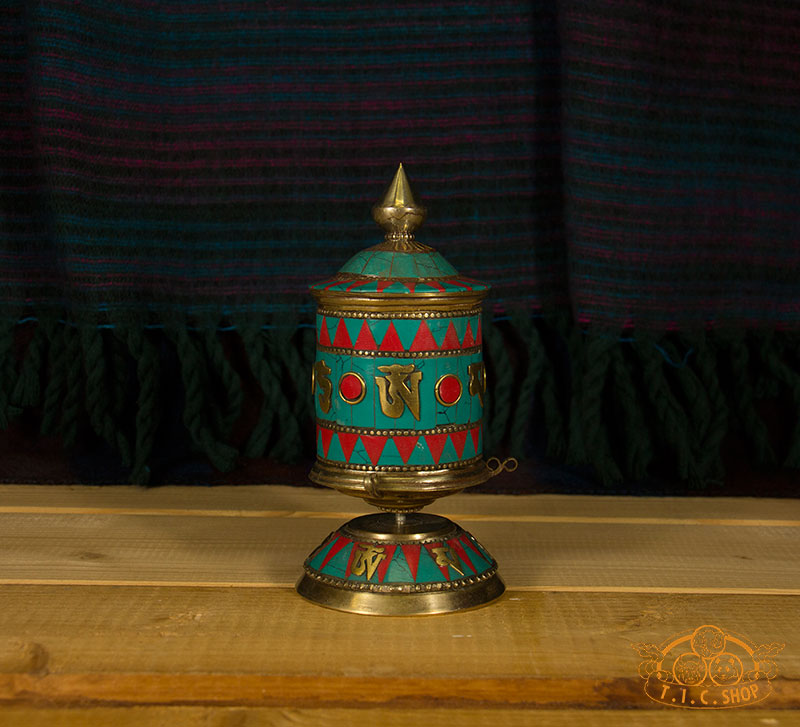 Tibetan Style Table Top Prayer Wheel