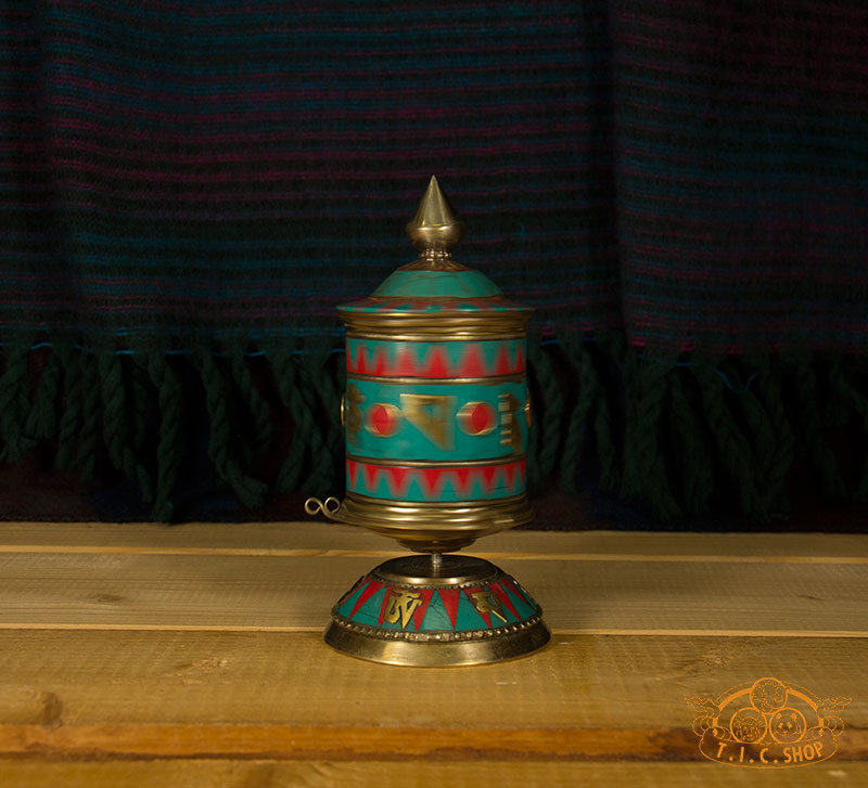 Tibetan Style Table Top Prayer Wheel