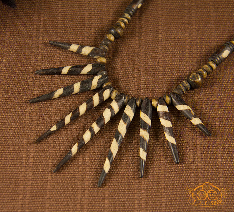Spiral Yak Bone Amulet Necklace