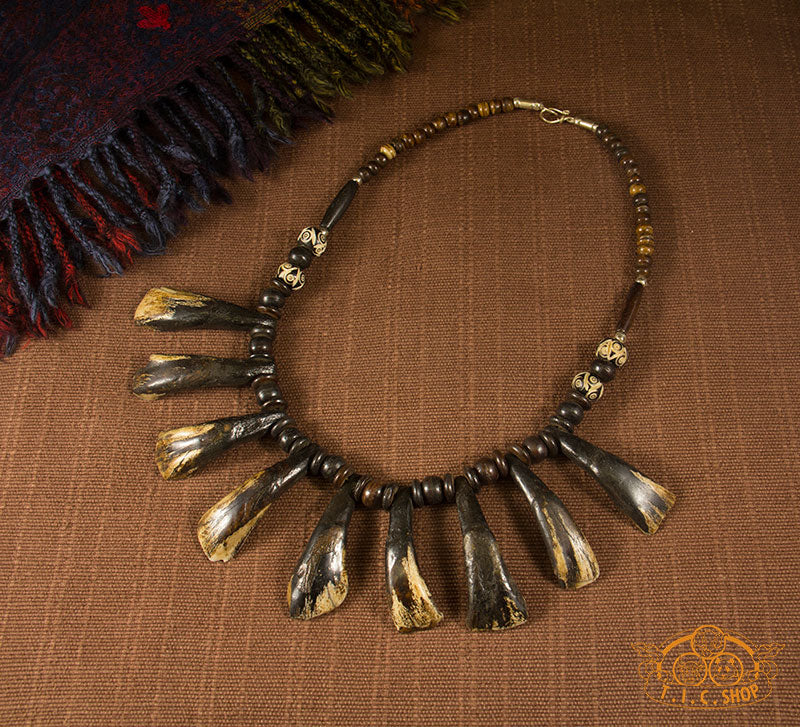 Vintage Yak Bone Amulet Necklace