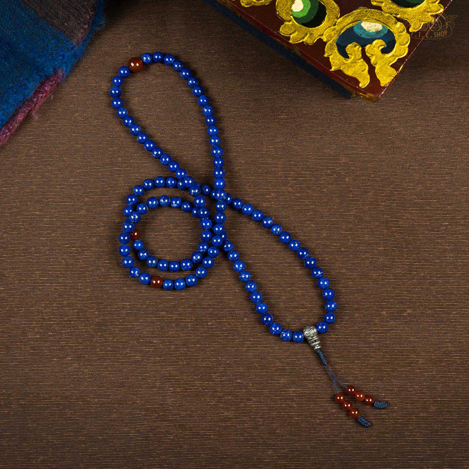 Lapis Lazuli 8mm 108 Beads Prayer Mala with S925 Guru Bead