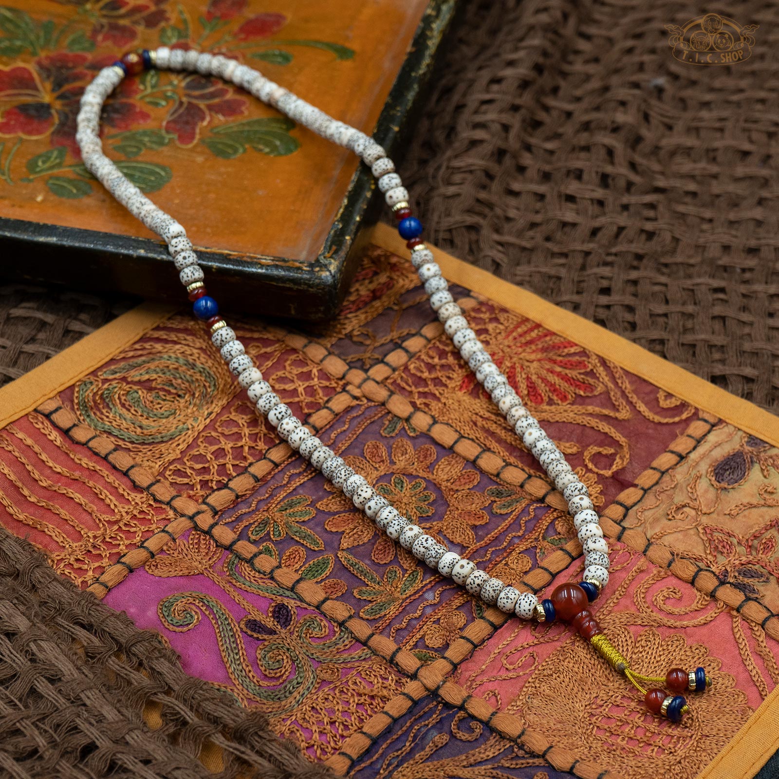 Moon and Stars Bodhi Seeds 6mm 108-Bead Traditional Prayer Mala