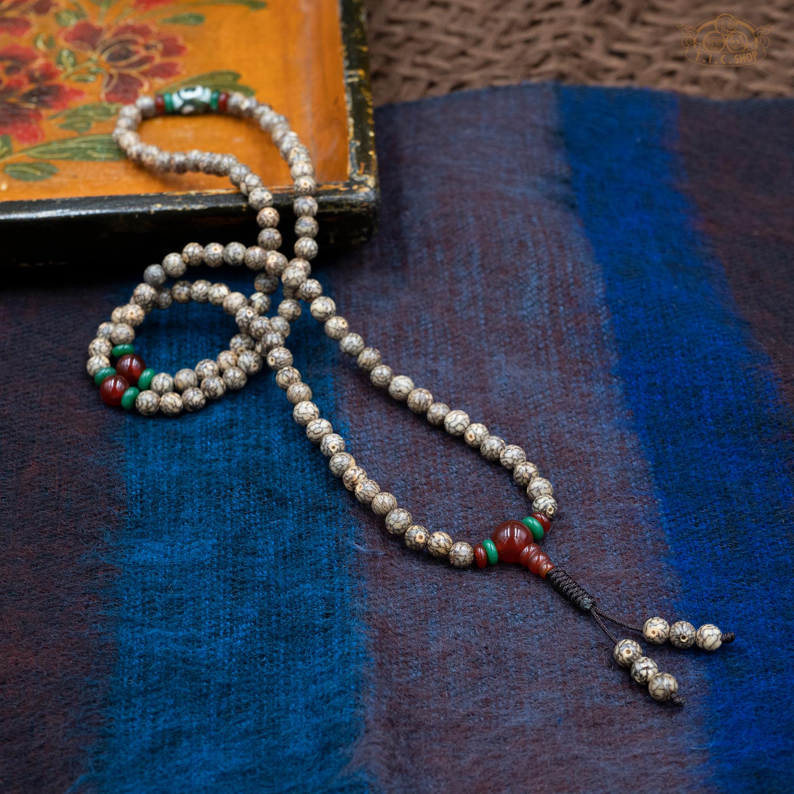 Silver Lines Bodhi Seeds 6mm 108-Bead Traditional Prayer Mala