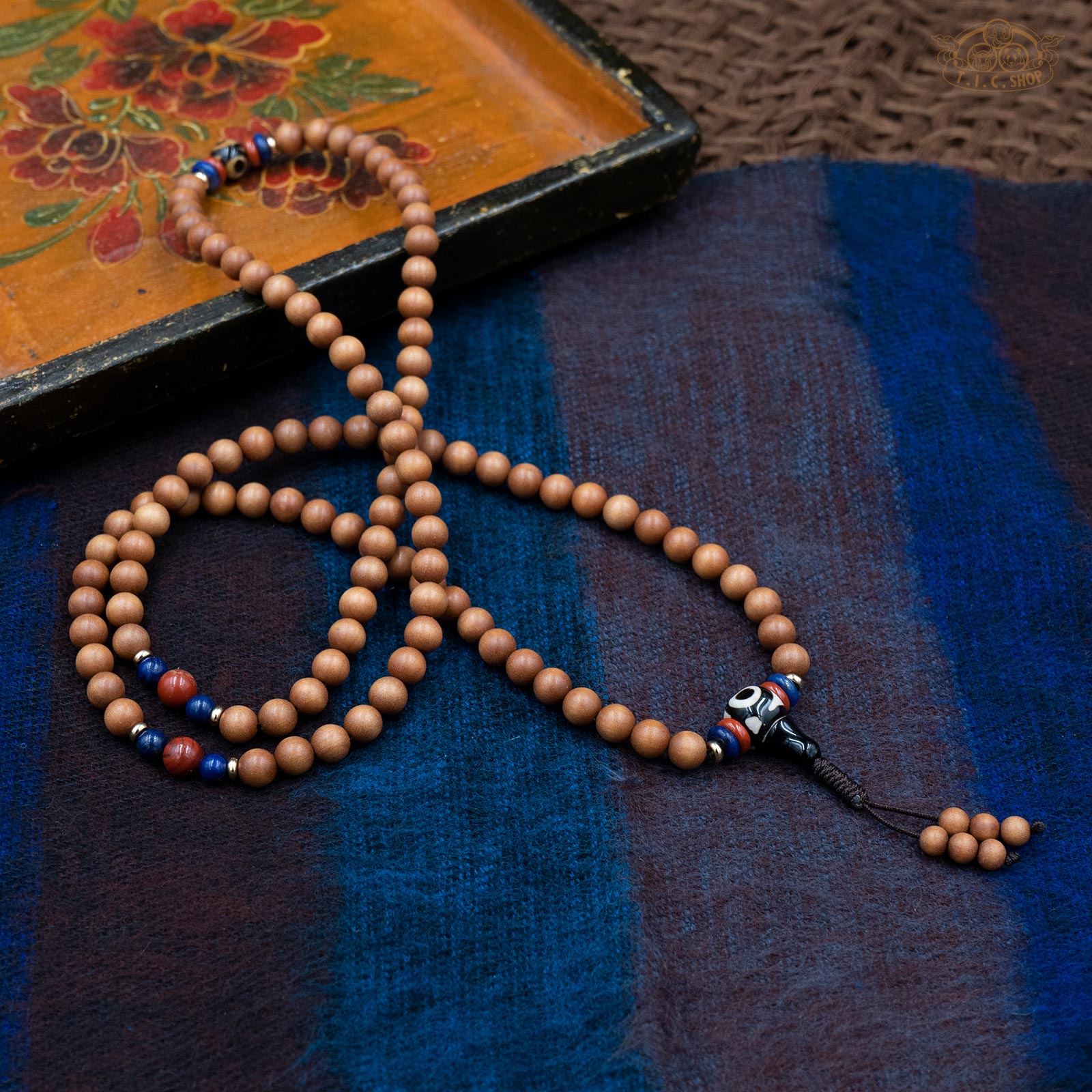 Sandalwood 8mm 108-Bead Traditional Prayer Mala