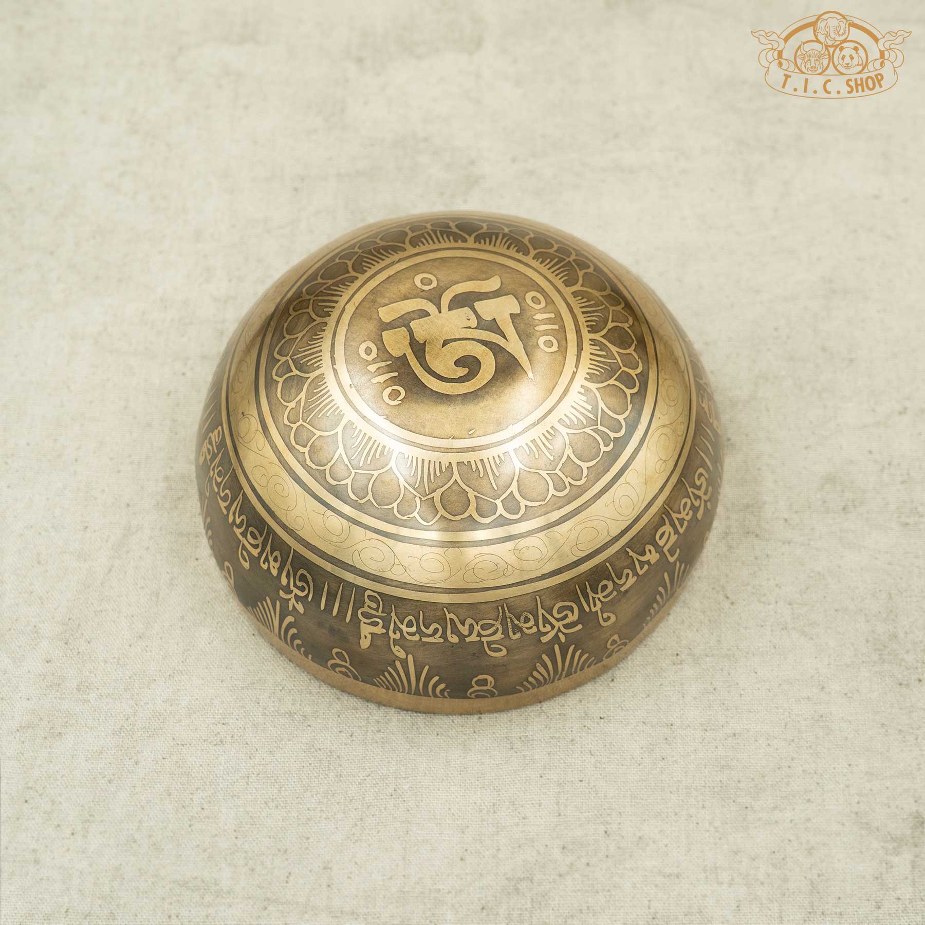 Bottom View of 7 Chakra Lotus Brass Singing Bowl 12.5cm
