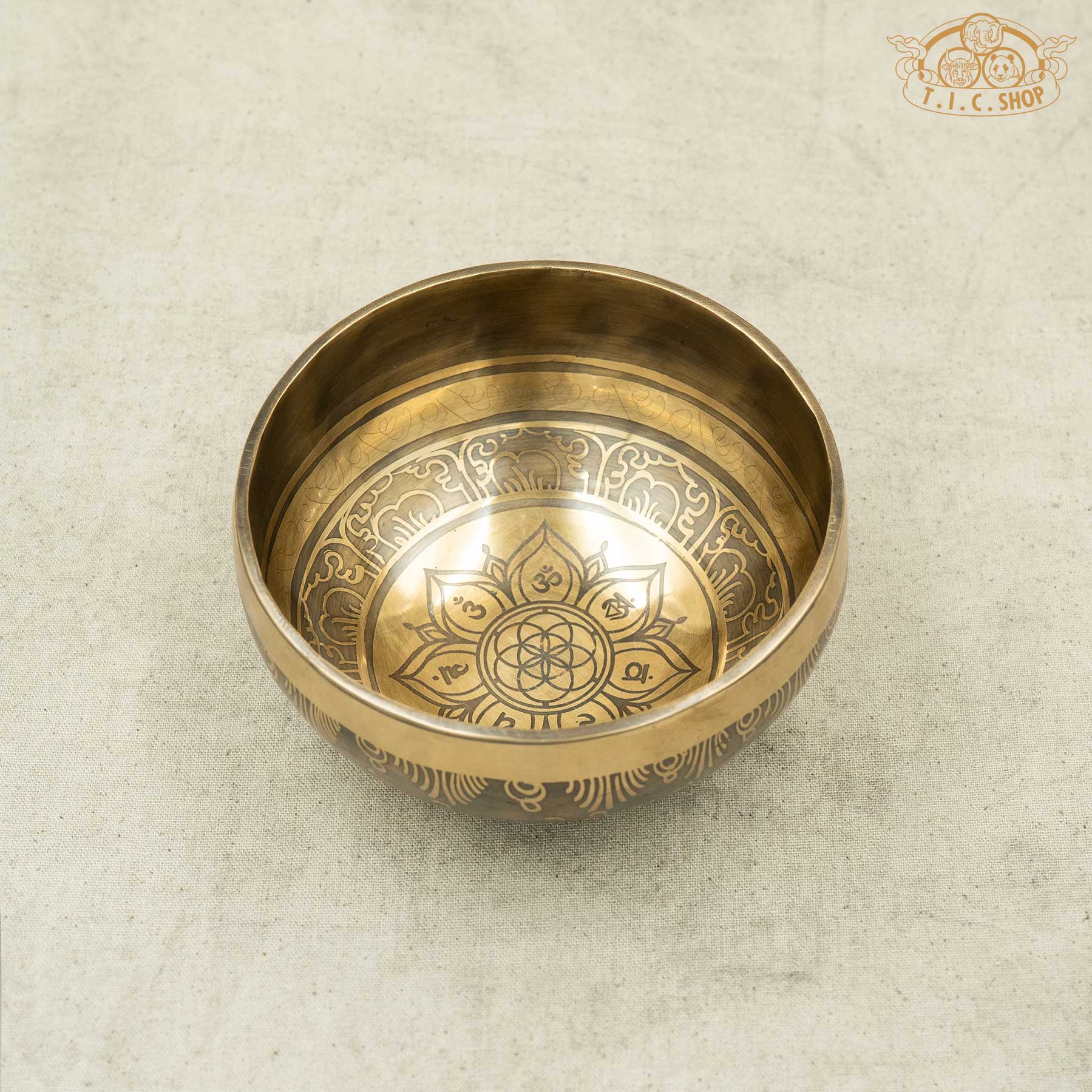 7 Chakra Lotus Brass Singing Bowl 12.5cm