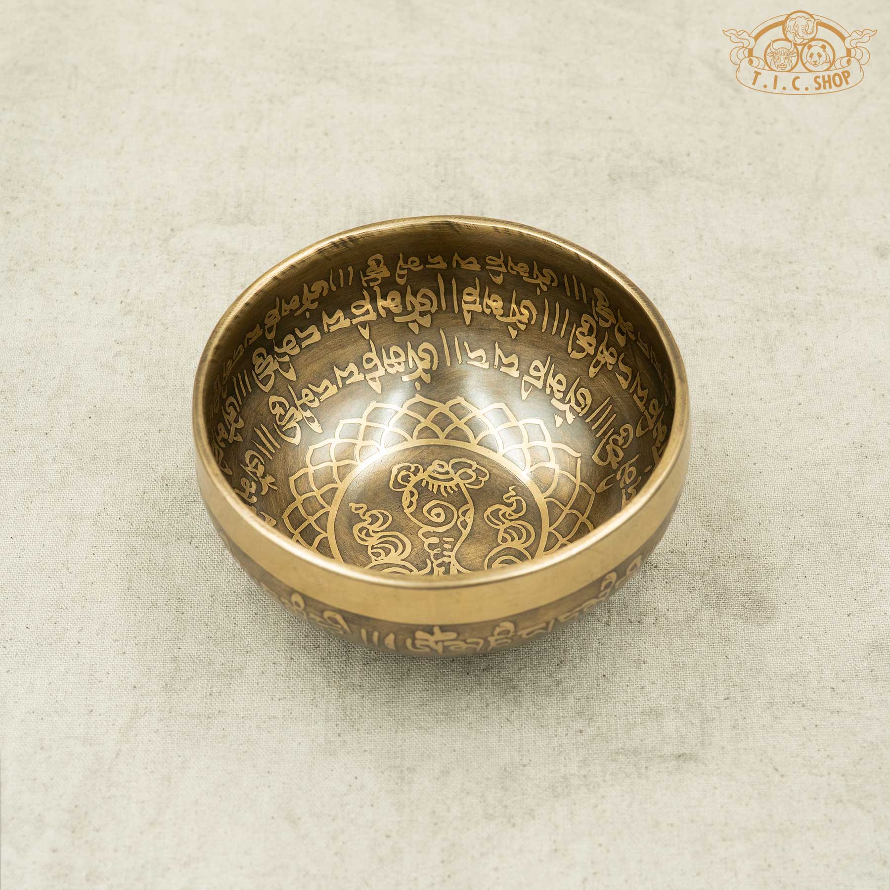 Conch Shell Lotus Brass Singing Bowl 11cm