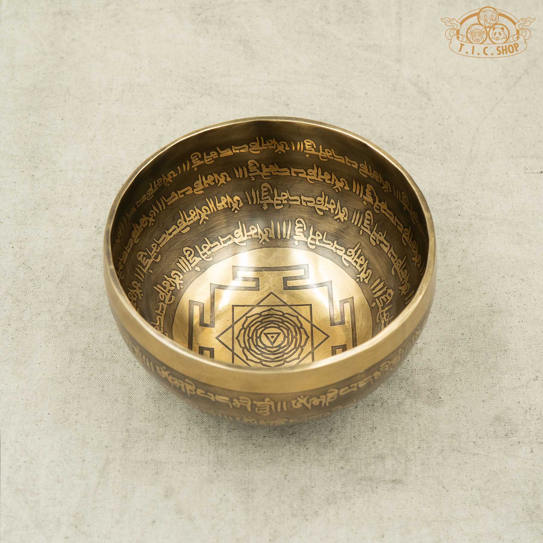 Crown Chakra Mandala Brass Singing Bowl 14cm