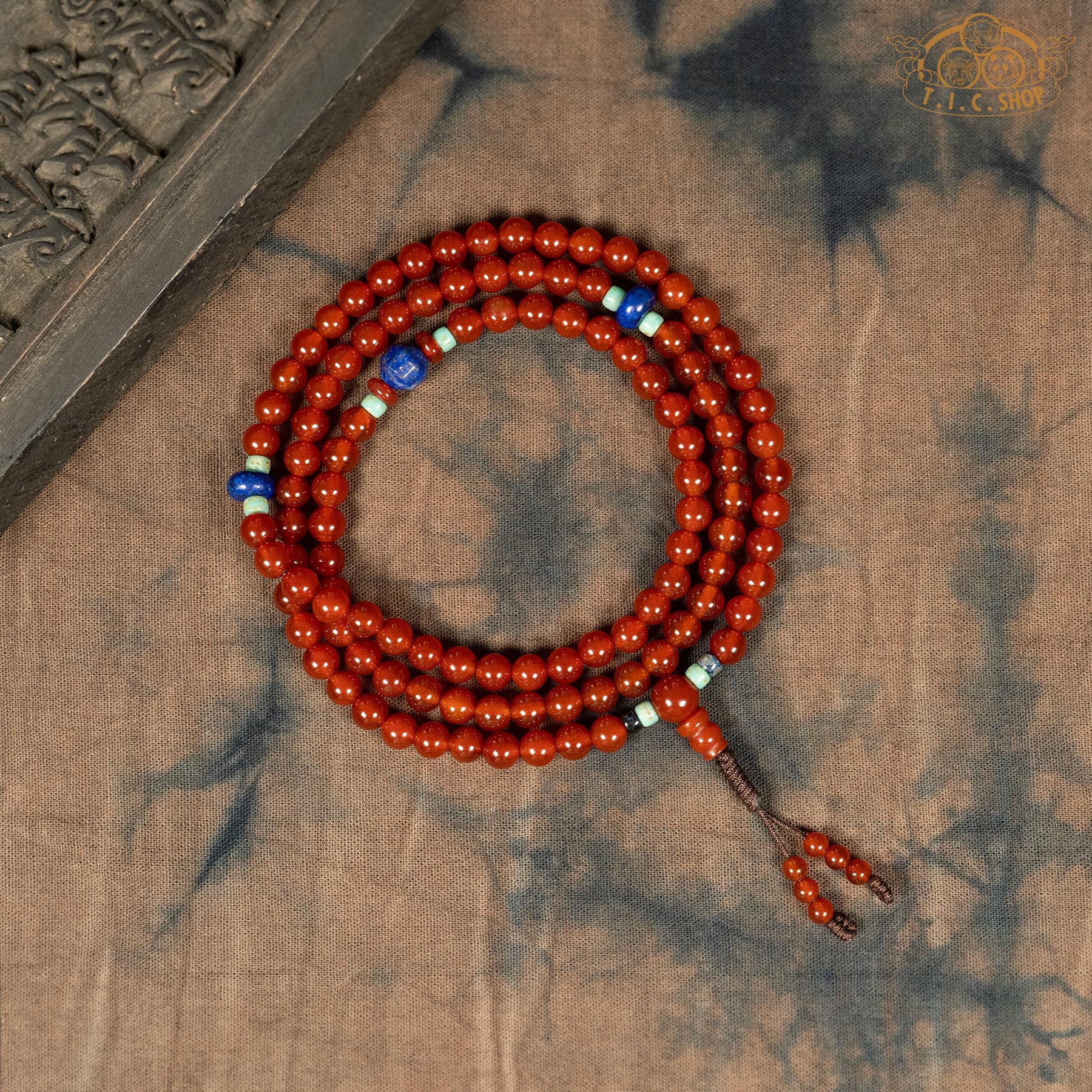 Red Agate 6mm 108-Bead Traditional Prayer Mala