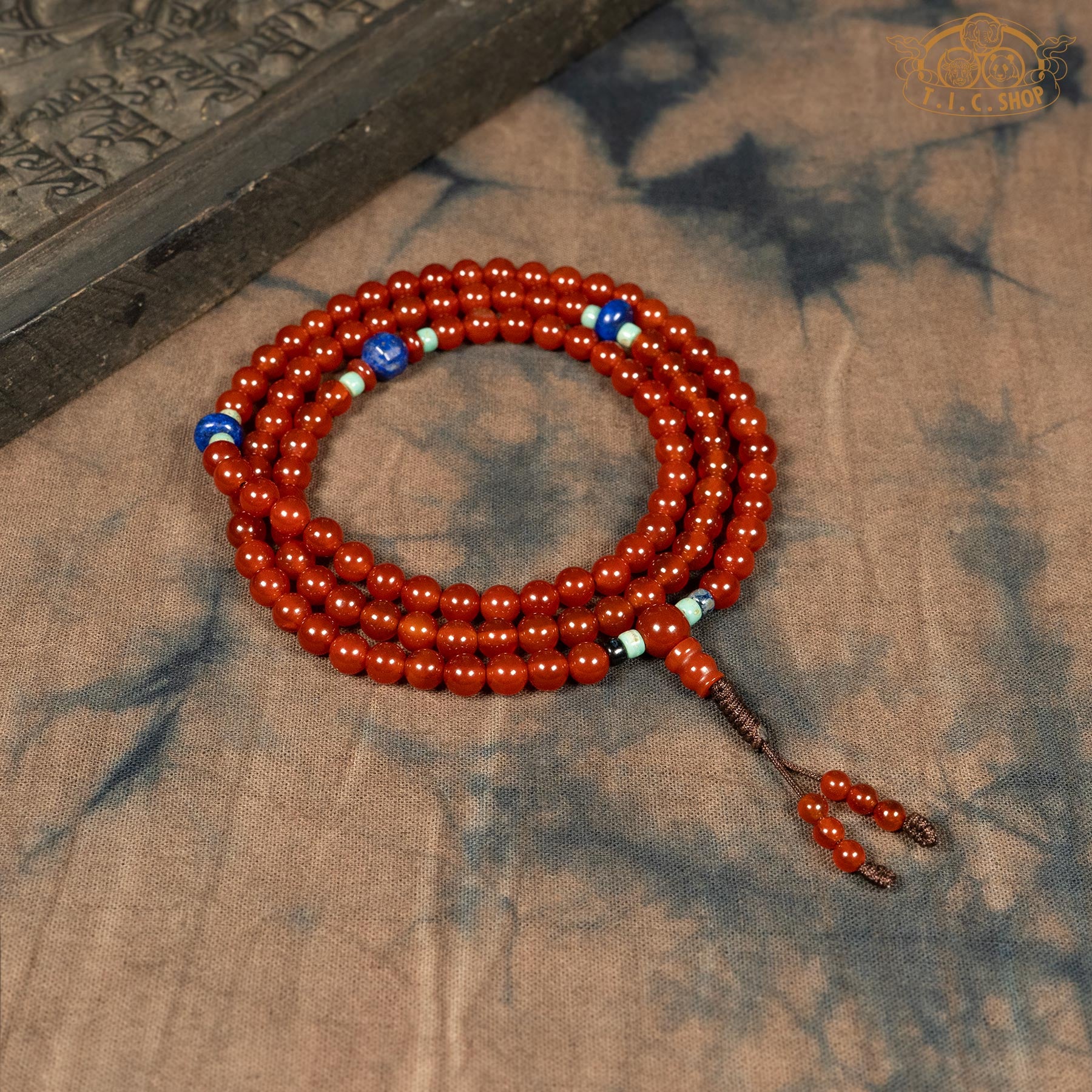 Red Agate 6mm 108-Bead Traditional Prayer Mala