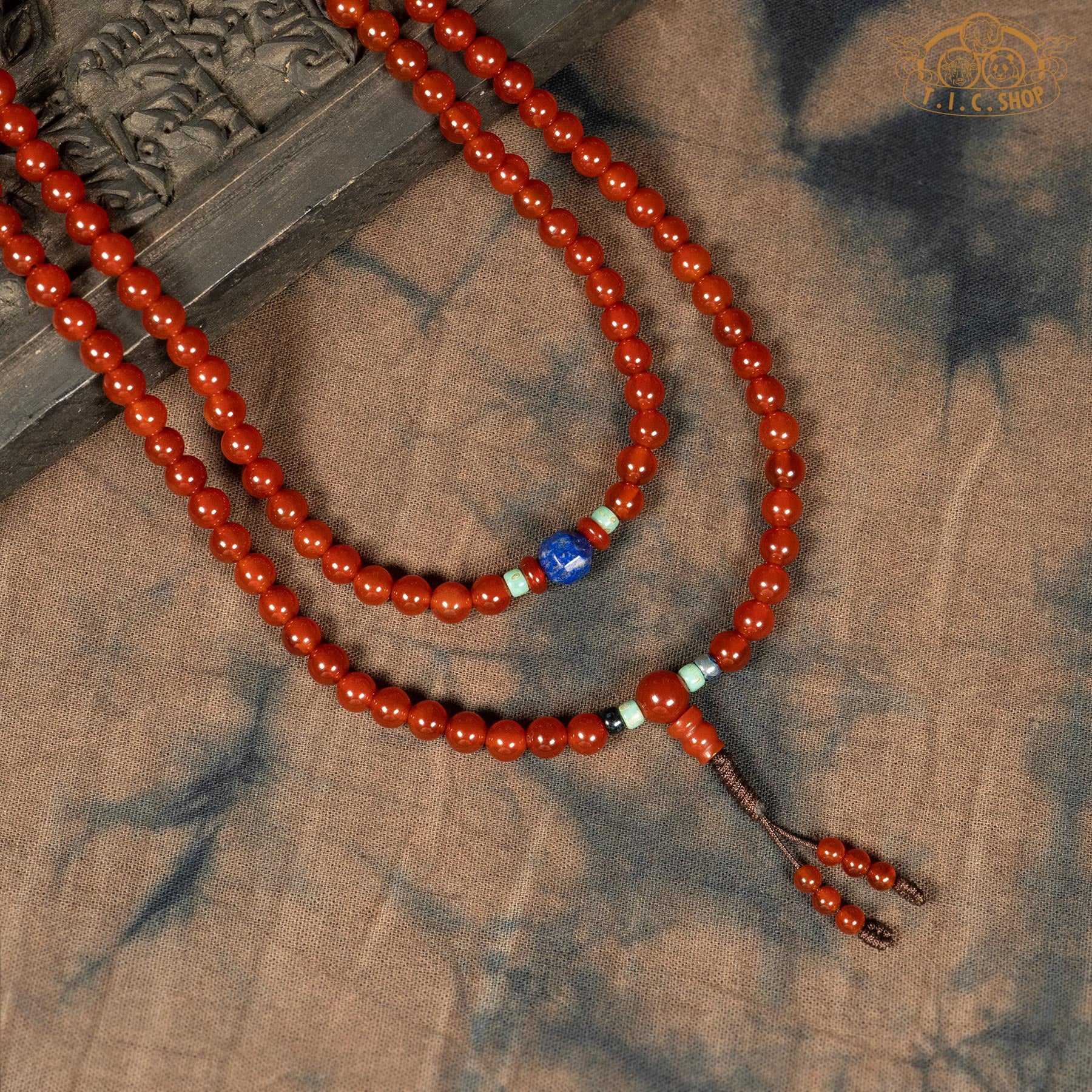 Red Agate 6mm 108-Bead Traditional Prayer Mala