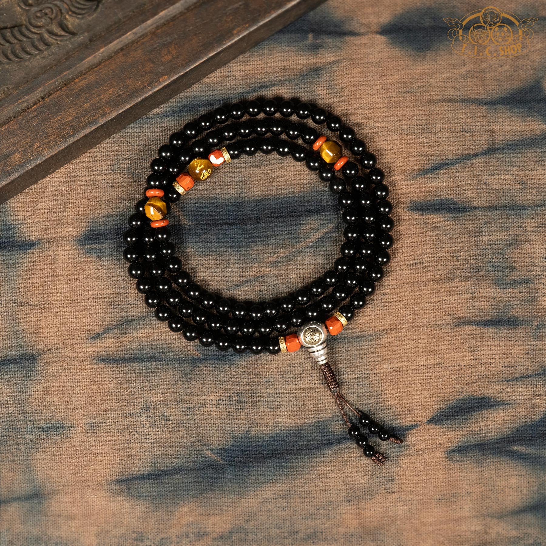 Obsidian 6mm 108-Bead Traditional Prayer Mala