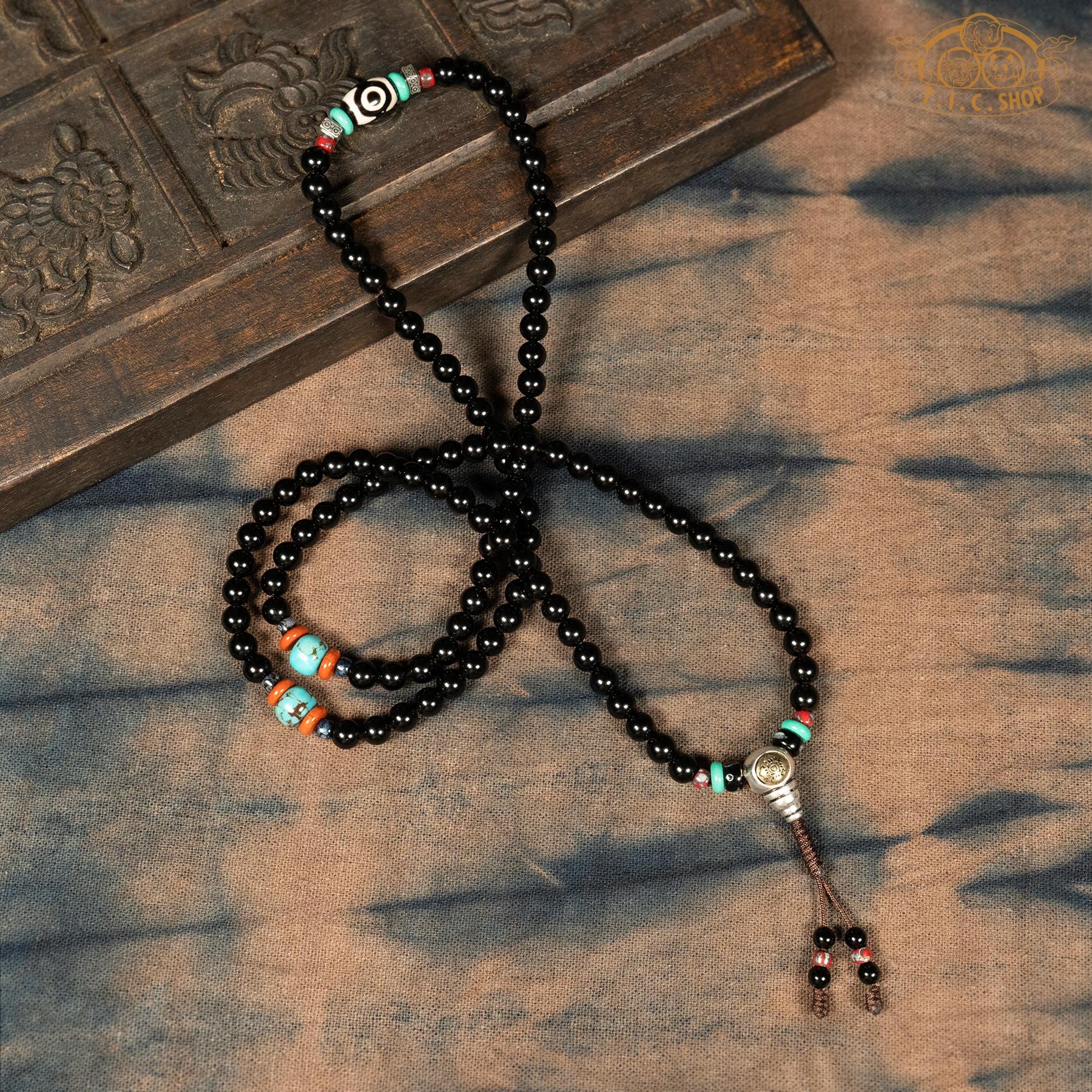 Obsidian 6mm 108-Bead Traditional Prayer Mala