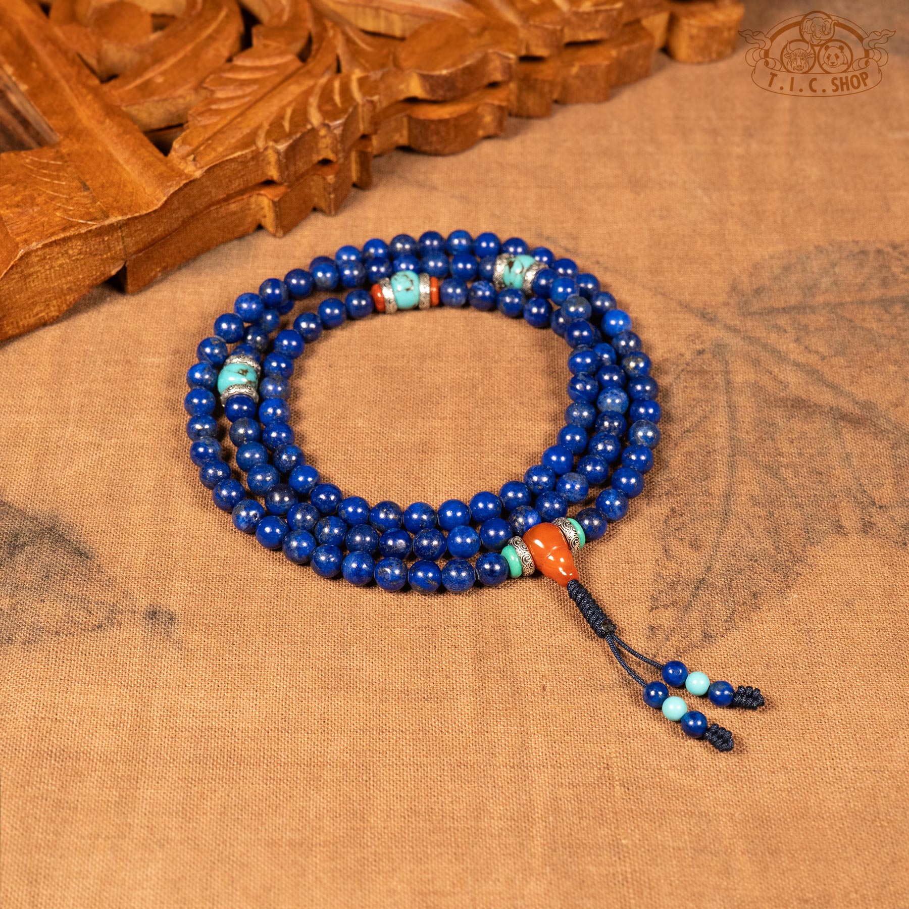 Lapis Lazuli 6mm 108-Bead Traditional Prayer Mala
