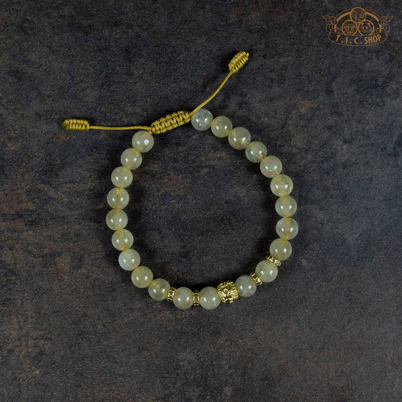 Om Mantra Citrine 6mm Beads Bracelet