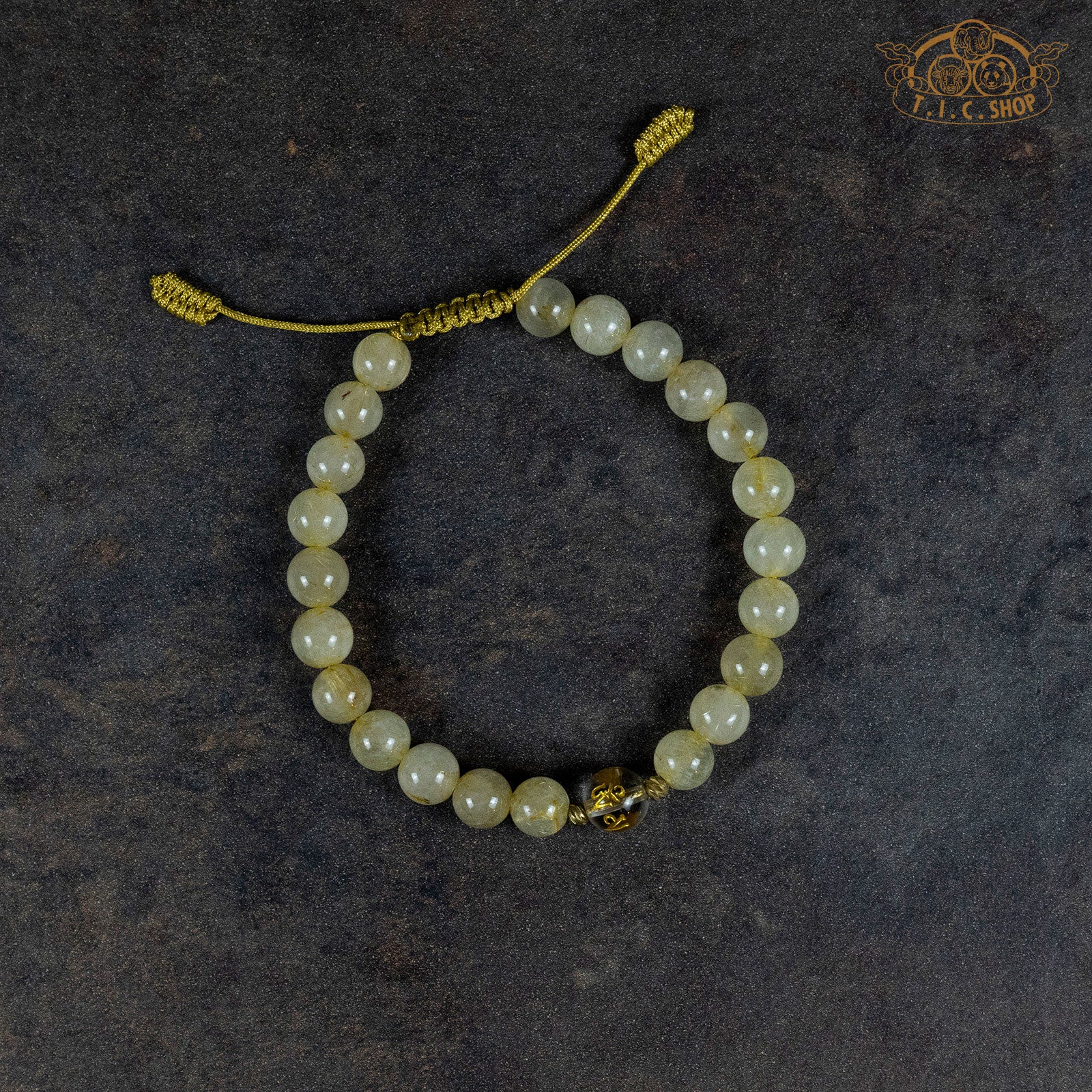 Om Mantra Citrine 6mm Beads Bracelet