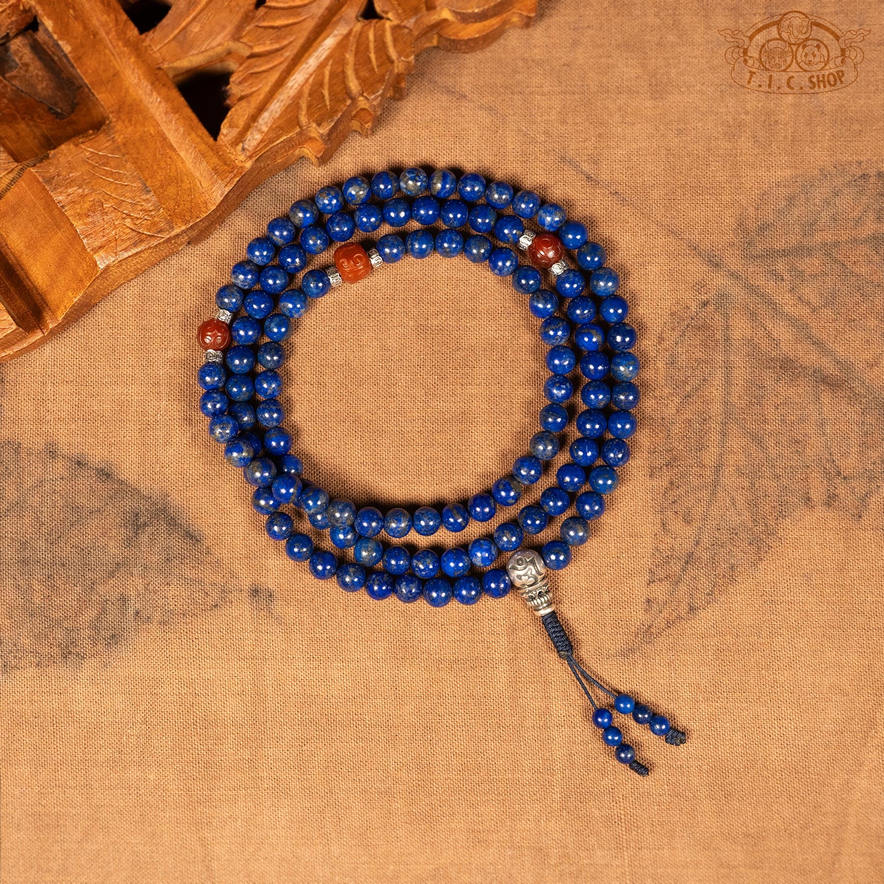 Lapis Lazuli 7mm 108-Bead Traditional Prayer Mala