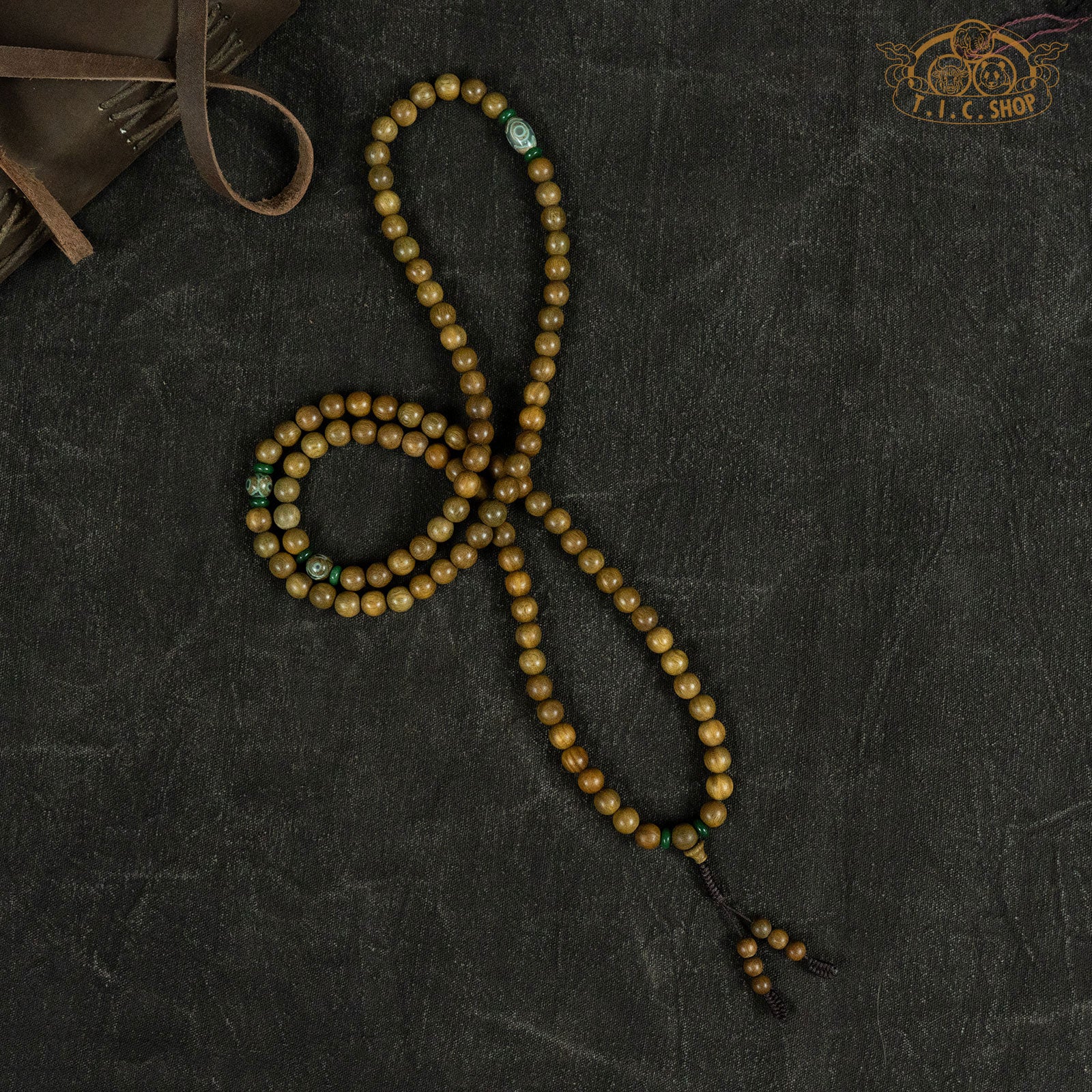 Green Sandalwood 8mm 108-Bead Traditional Prayer Mala