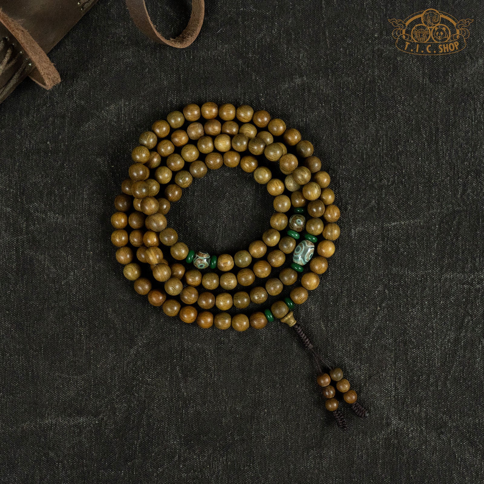 Green Sandalwood 8mm 108-Bead Traditional Prayer Mala