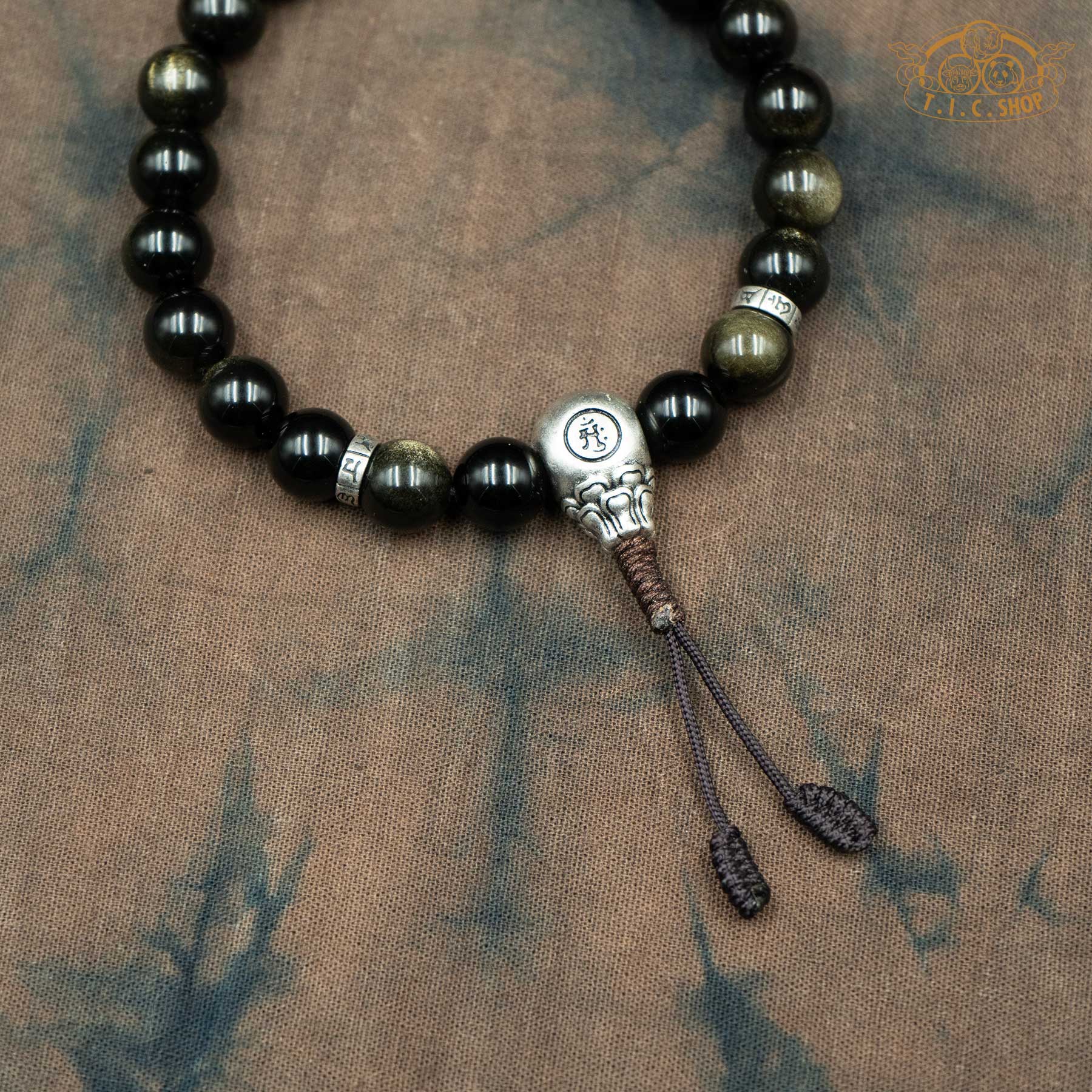 Golden Sheen Obsidian 10mm Beads Wrist Mala