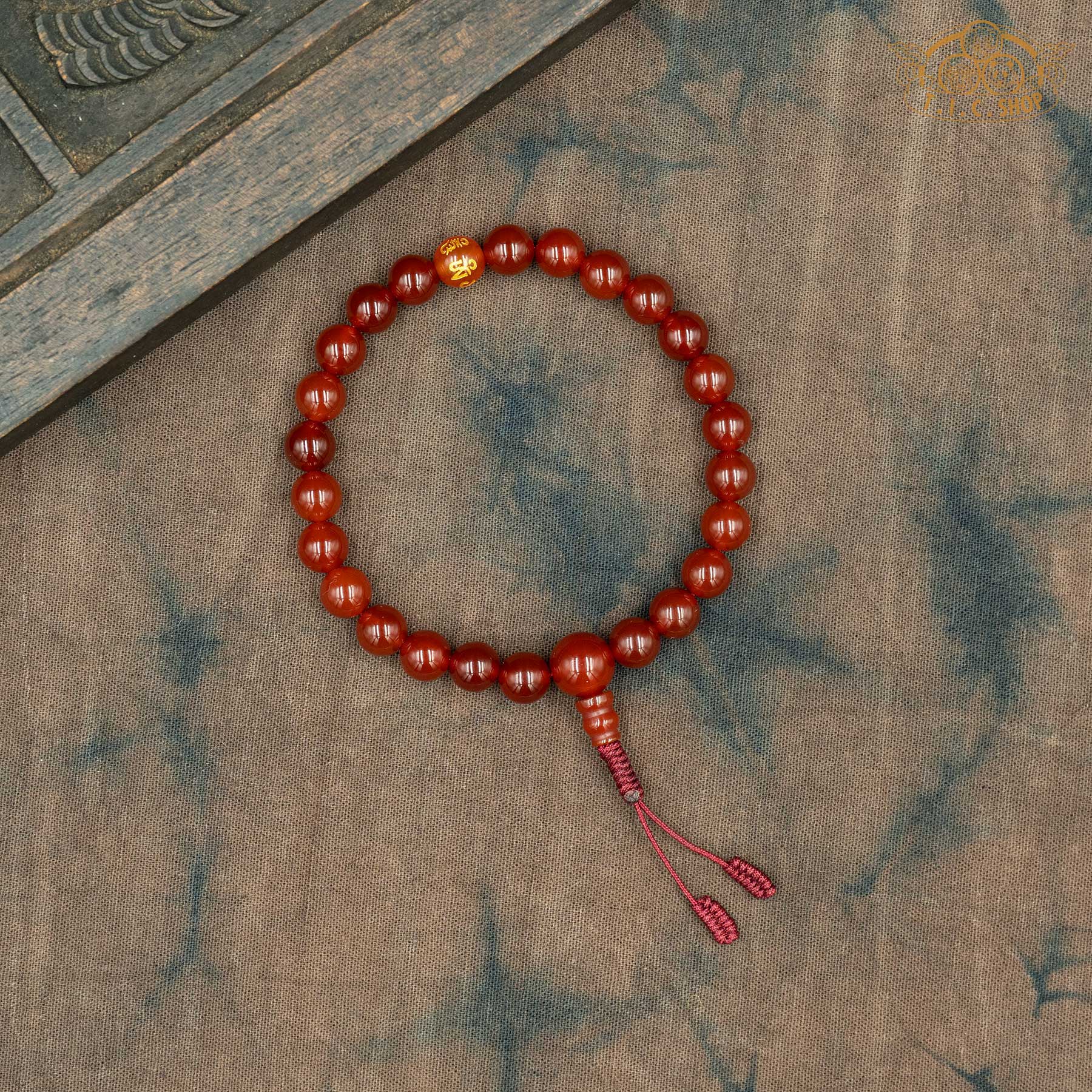 Red Agate 8mm Beads Wrist Mala