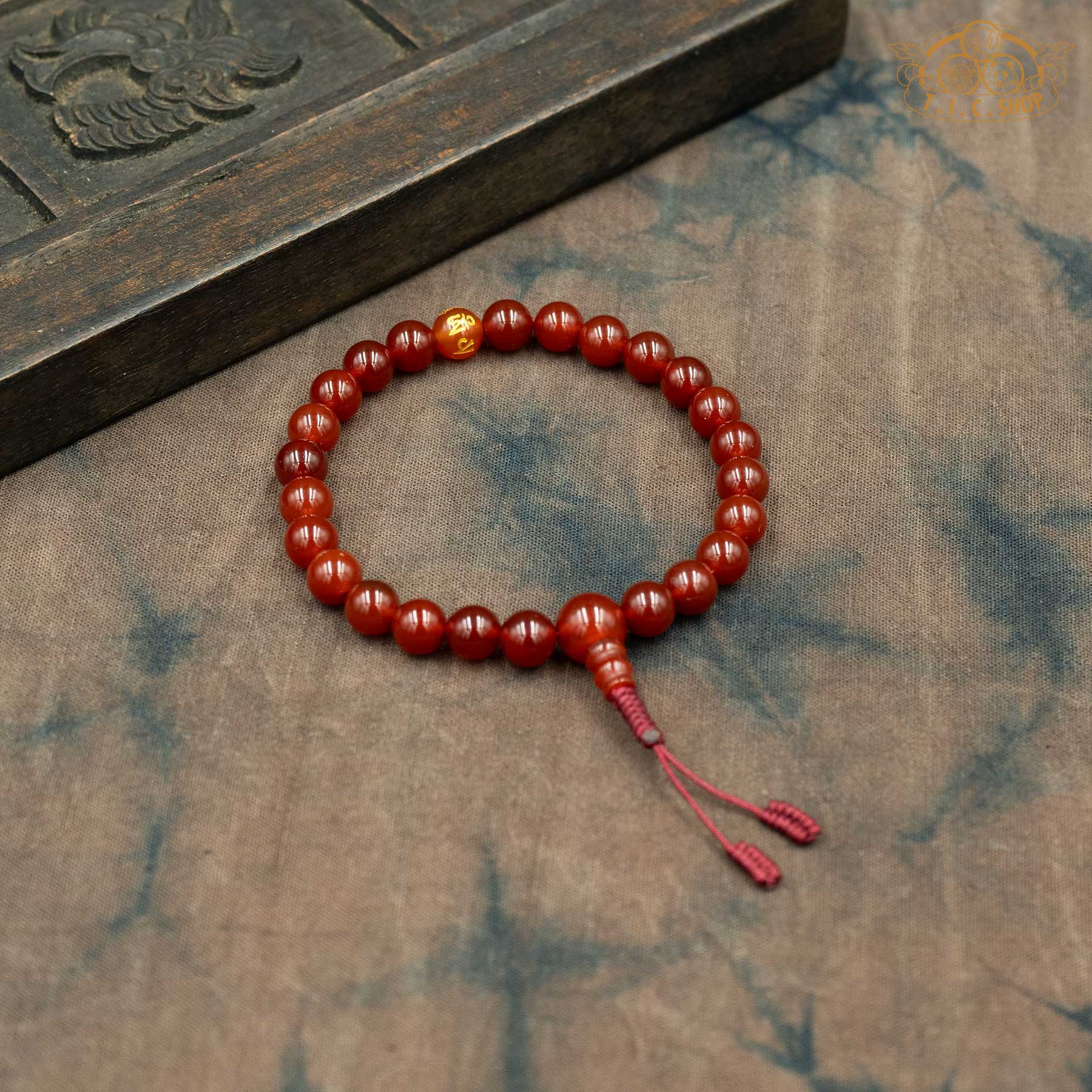 Red Agate 8mm Beads Wrist Mala