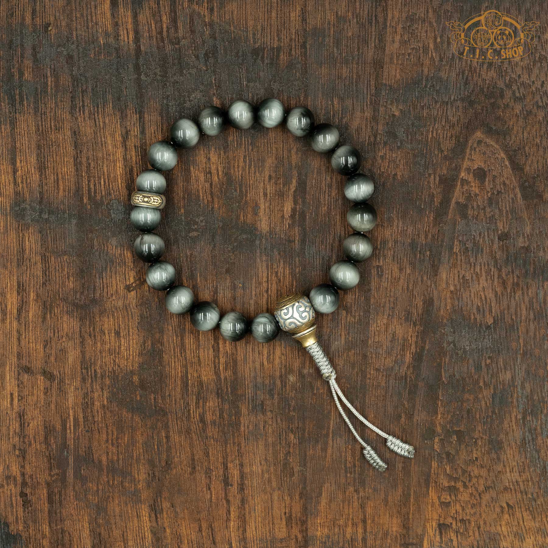 Hawk Eye Stone 8mm Beads Wrist Mala