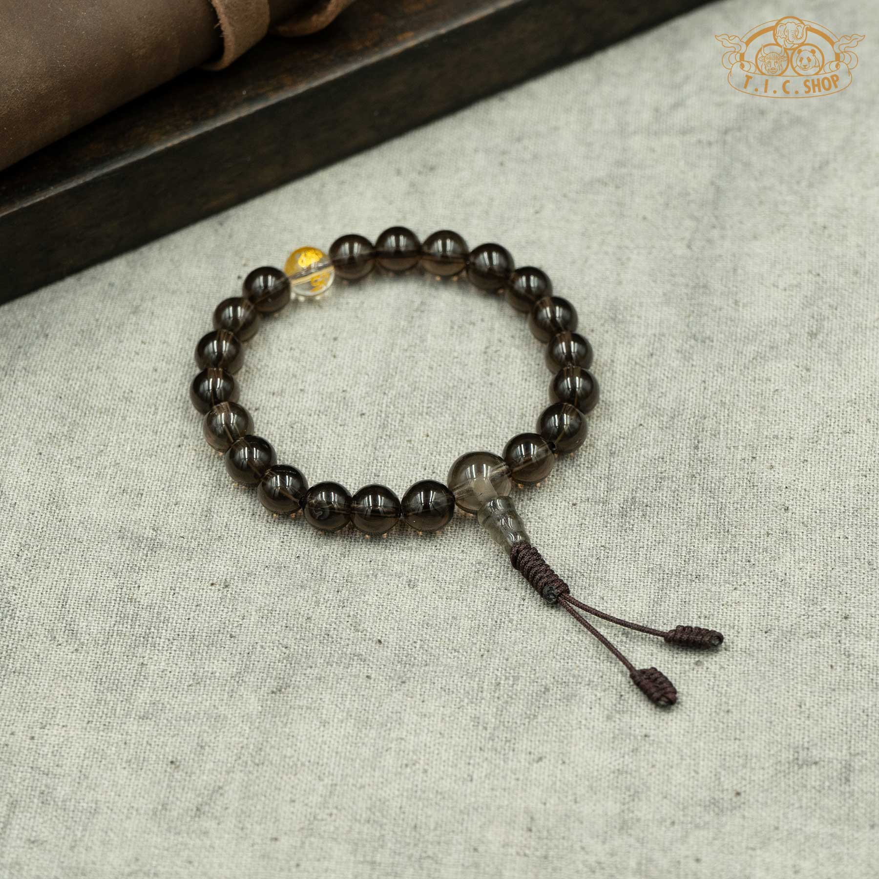 Smoky Quartz 8mm Beads Wrist Mala