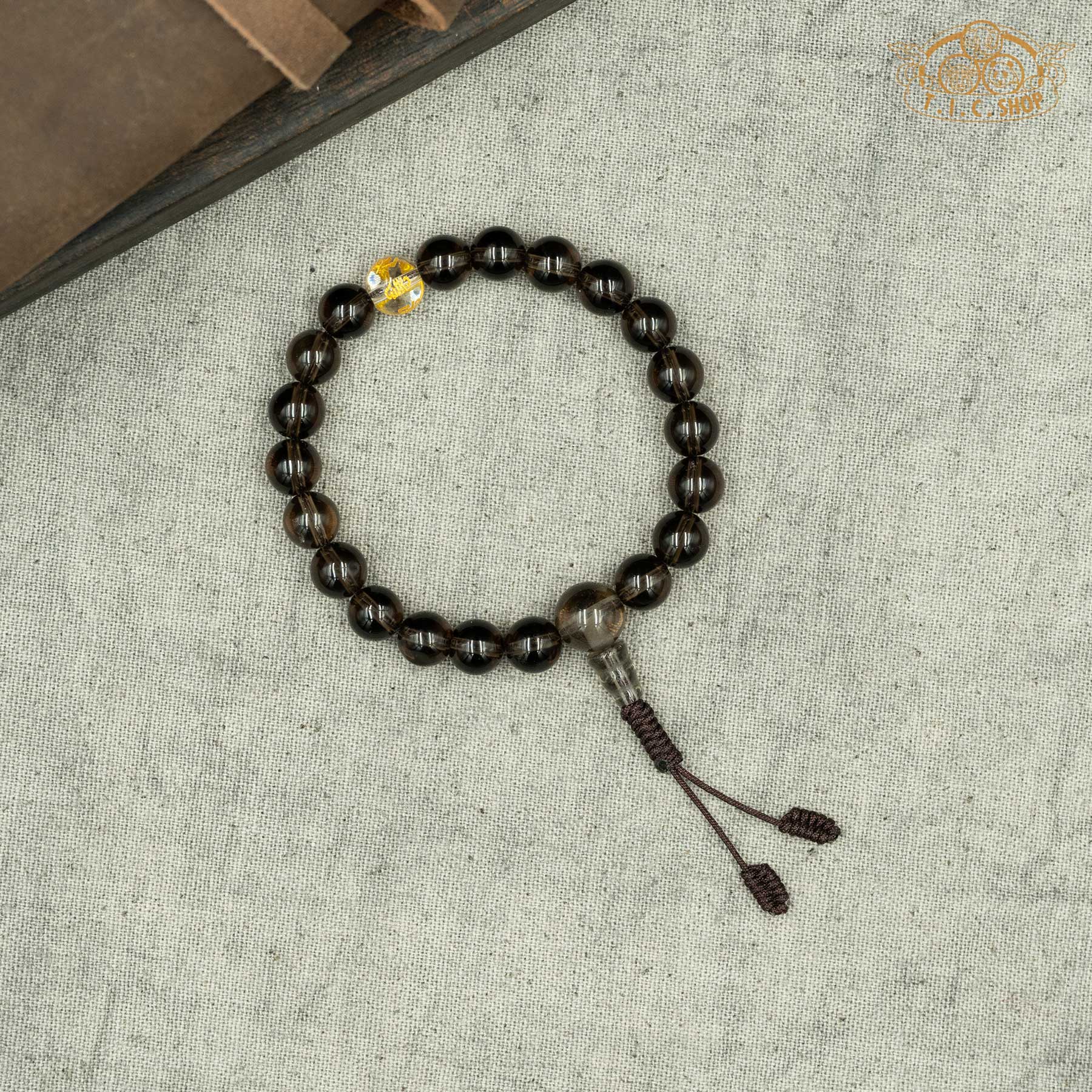 Smoky Quartz 8mm Beads Wrist Mala