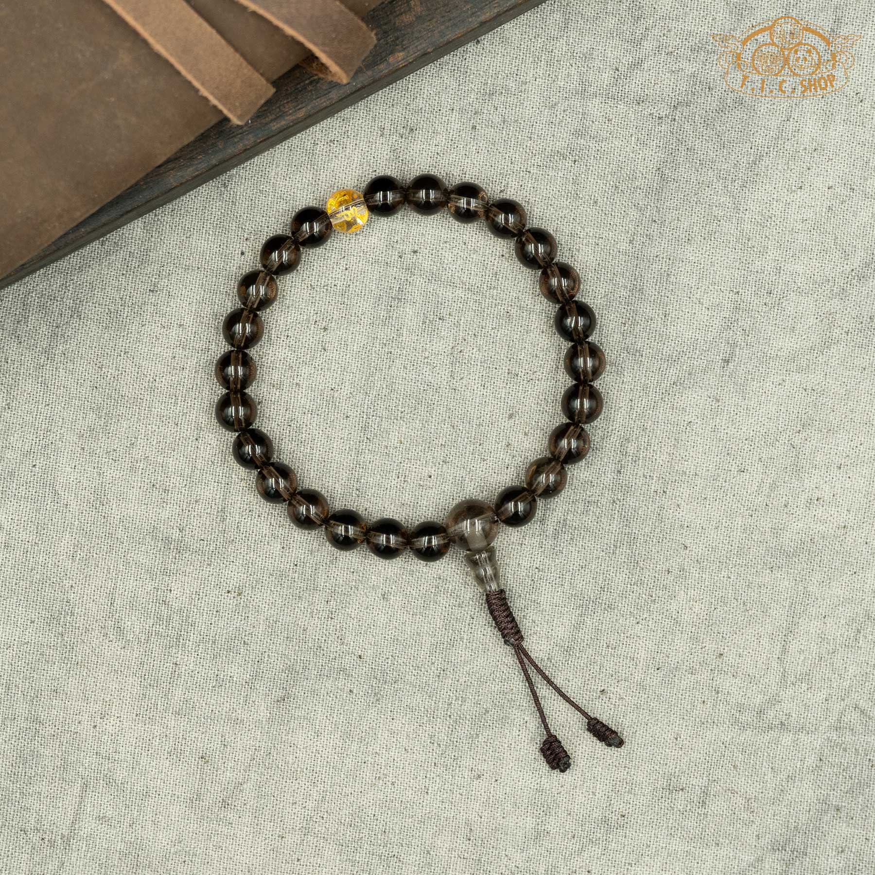 Smoky Quartz 8mm Beads Wrist Mala