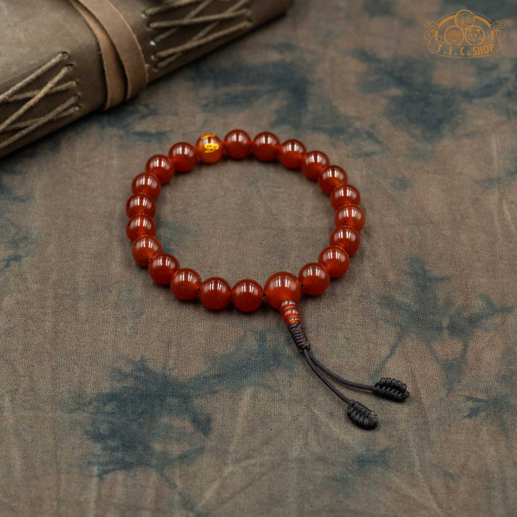 Red Agate 10mm Beads Wrist Mala