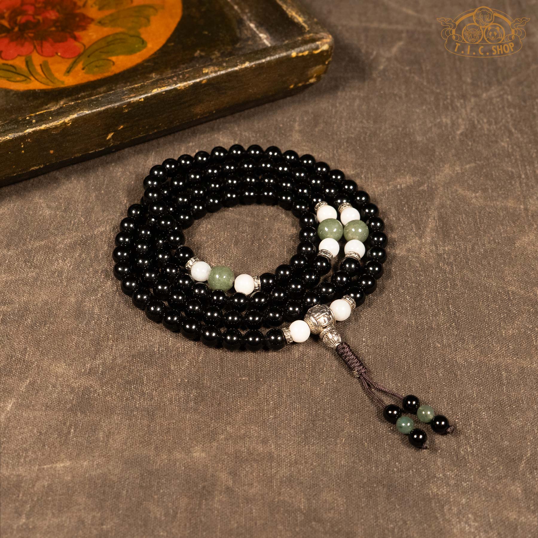 Obsidian 8mm 108-Bead Traditional Prayer Mala