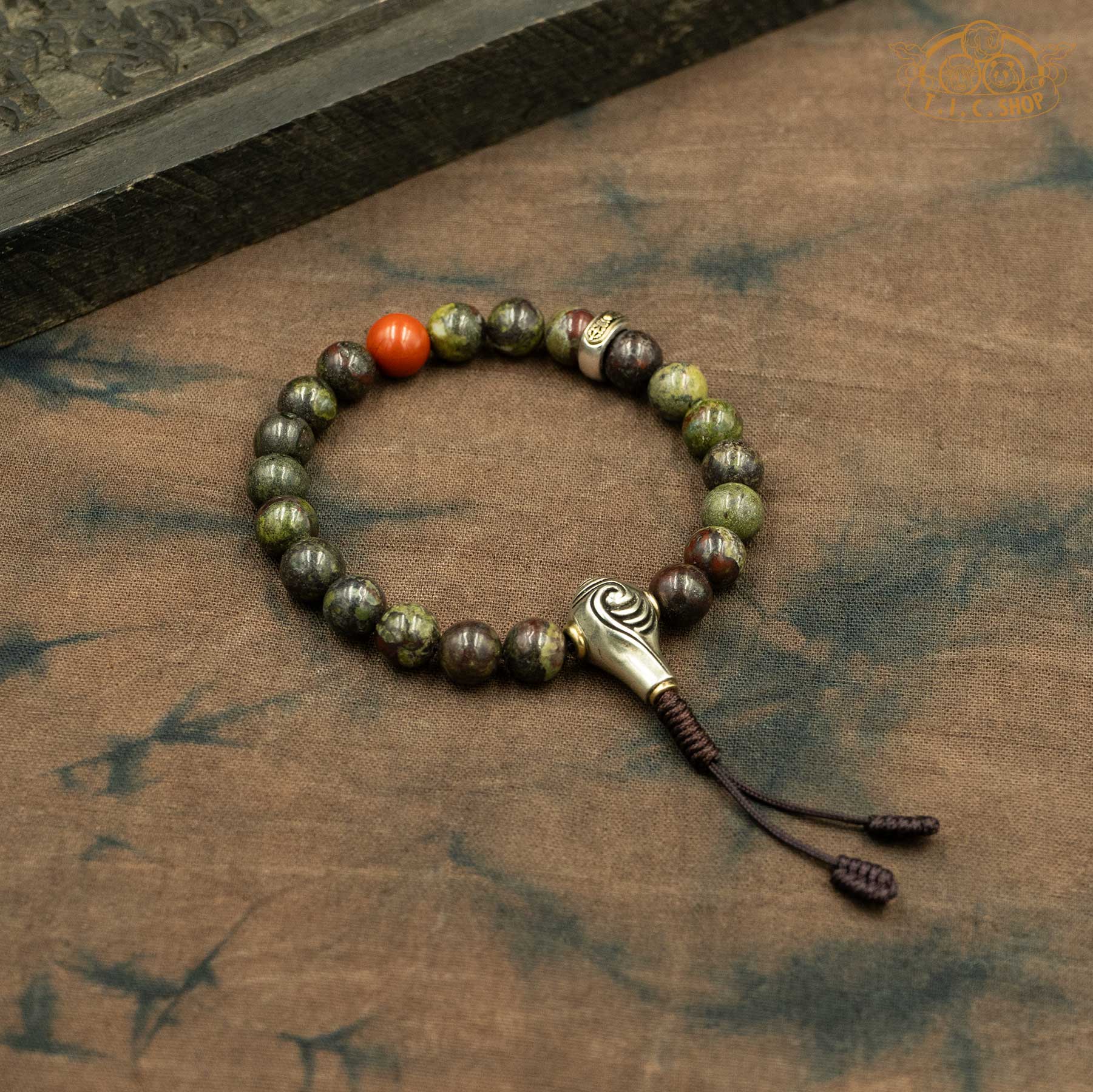 Bloodstone 8mm Beads Wrist Mala Bracelet