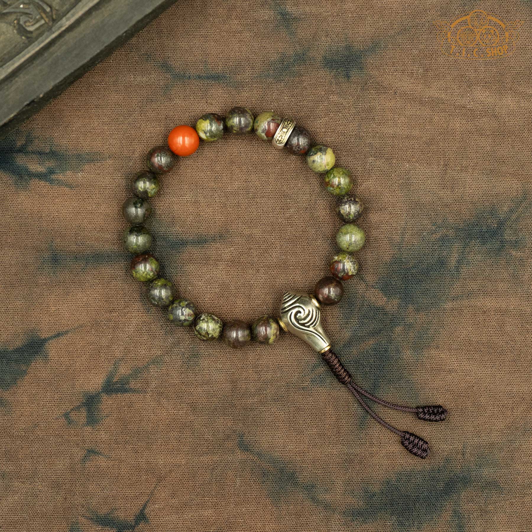 Bloodstone 8mm Beads Wrist Mala Bracelet