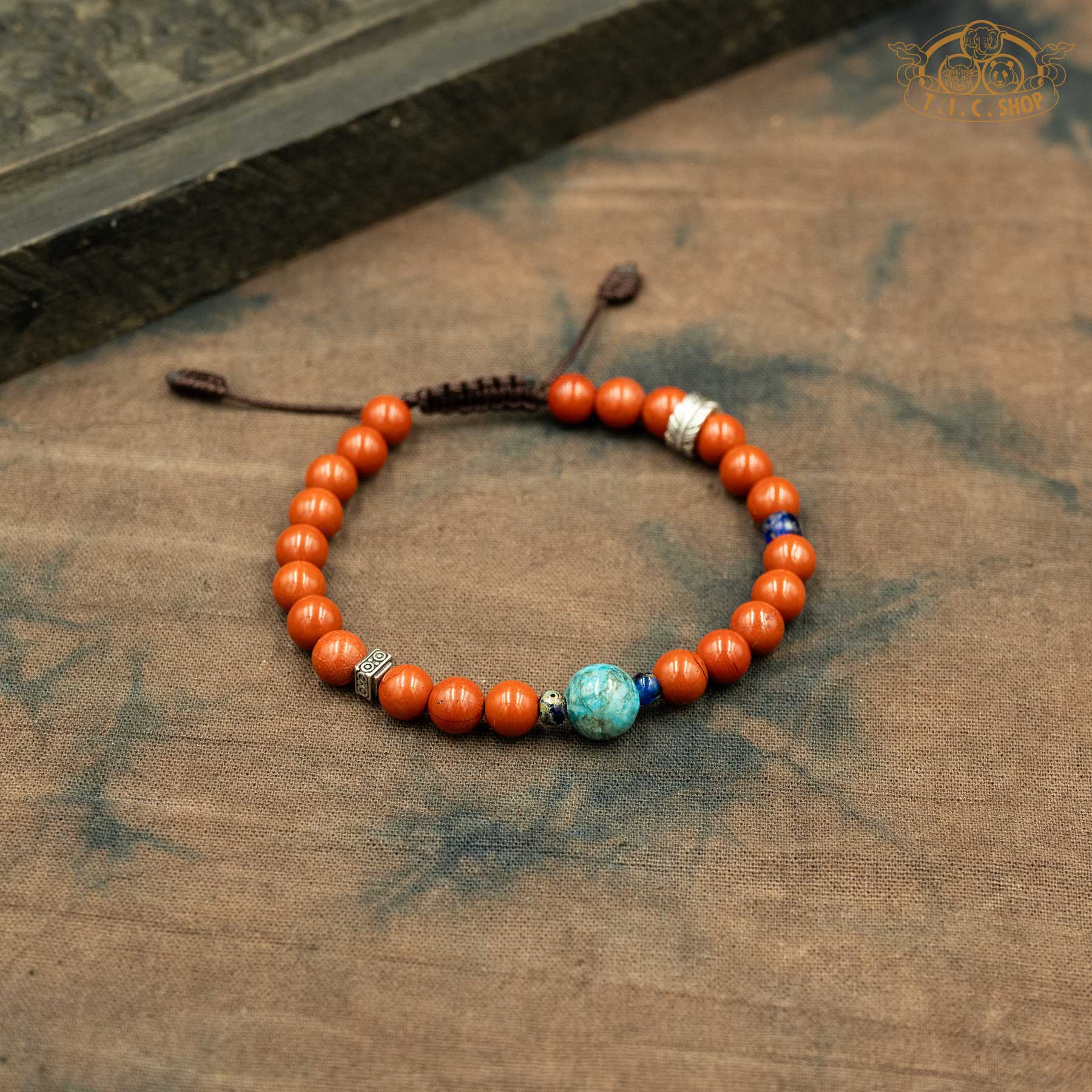 Red Jasper with Turquoise Jasper Beads Bracelet