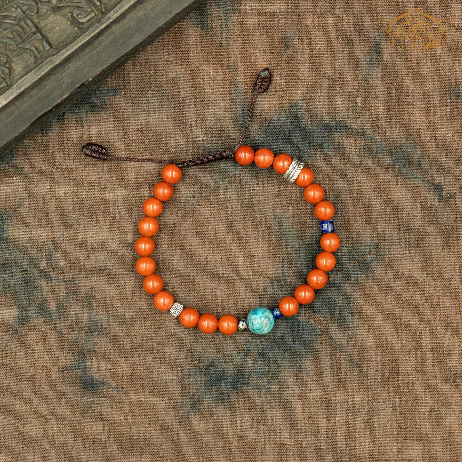 Red Jasper with Turquoise Jasper Beads Bracelet