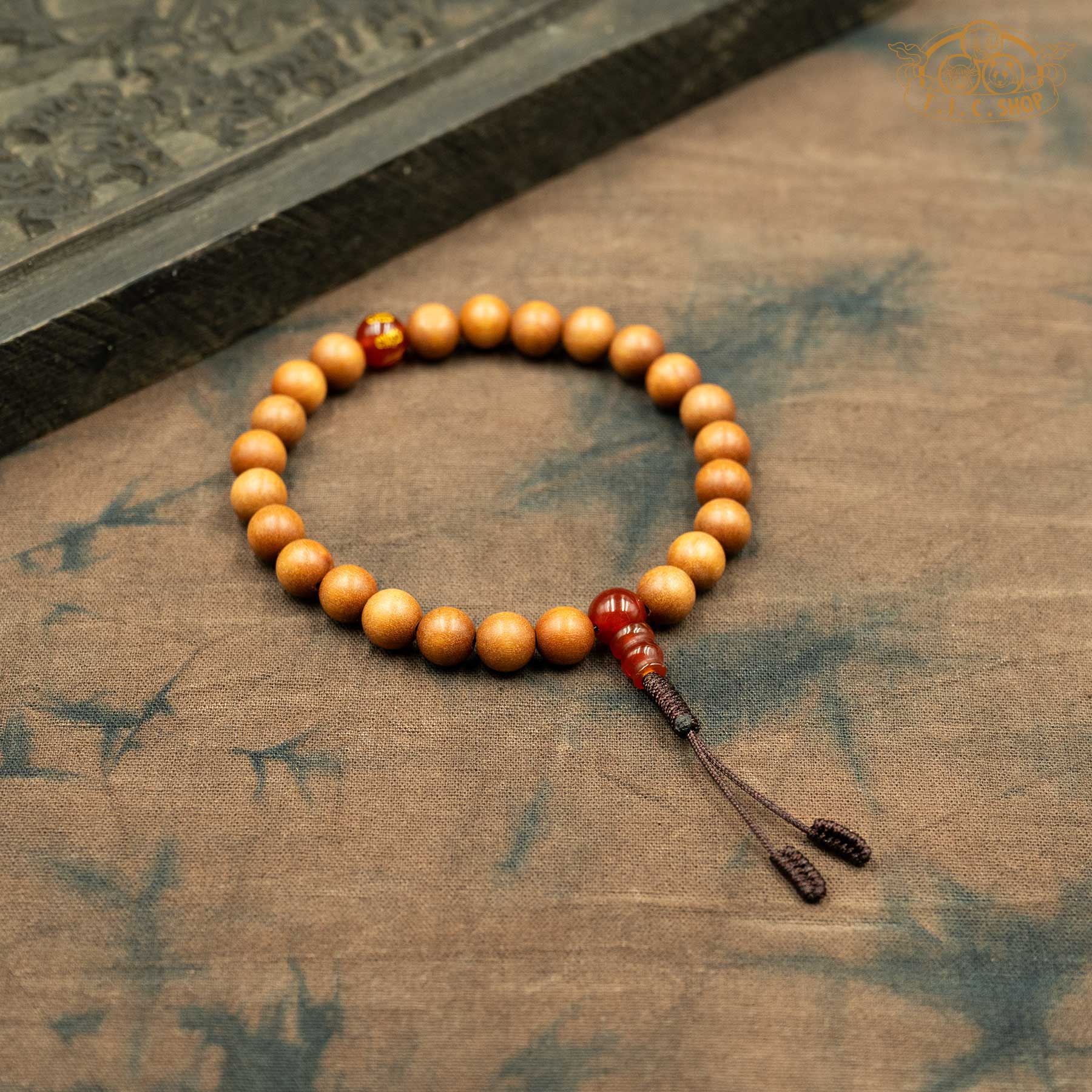 Sandalwood 8mm Beads Wrist Mala Bracelet