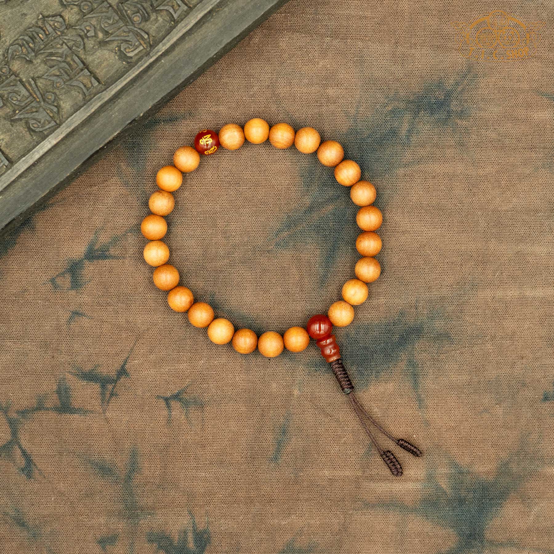 Sandalwood 8mm Beads Wrist Mala Bracelet