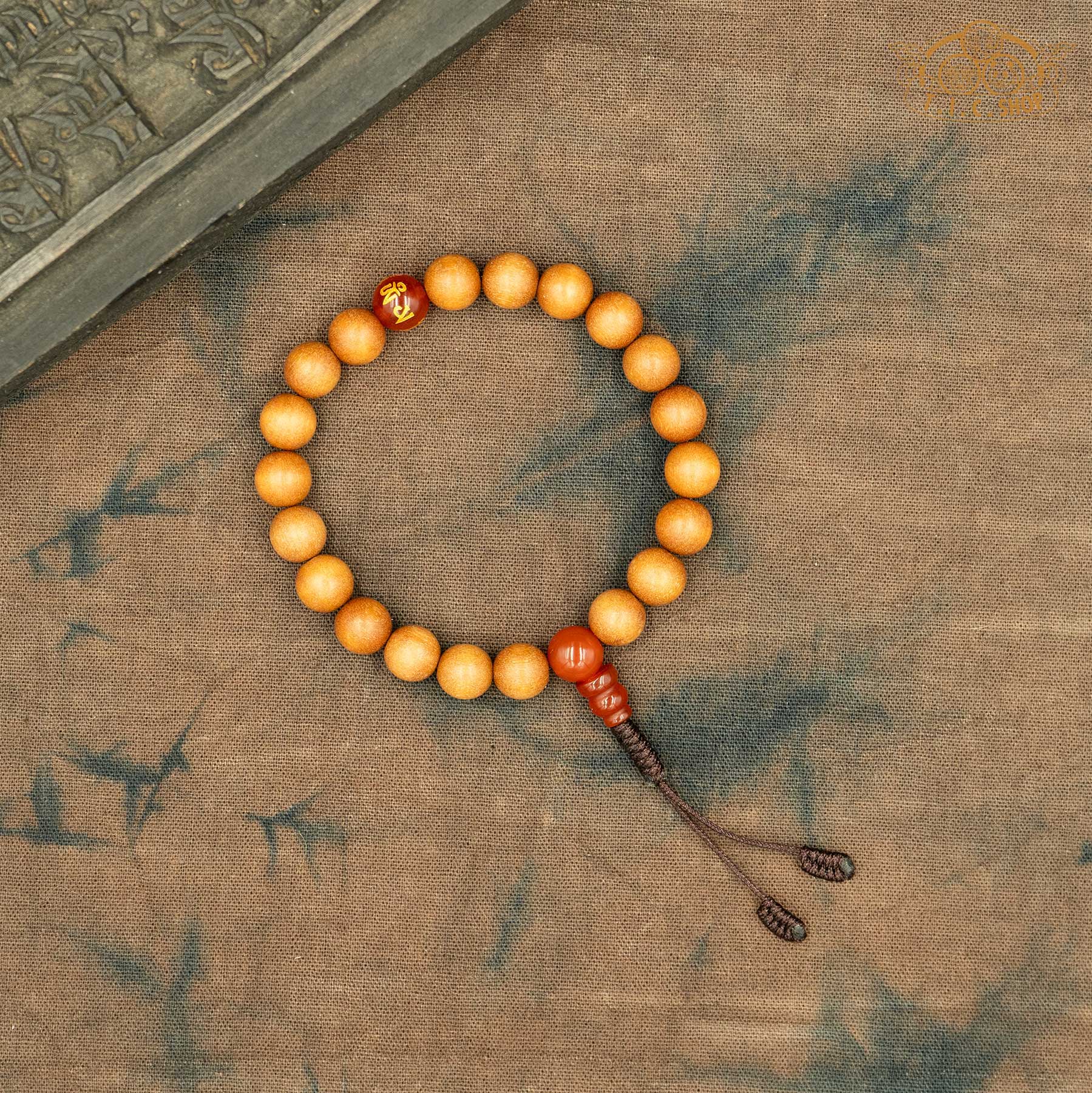 Sandalwood 8mm Beads Wrist Mala Bracelet