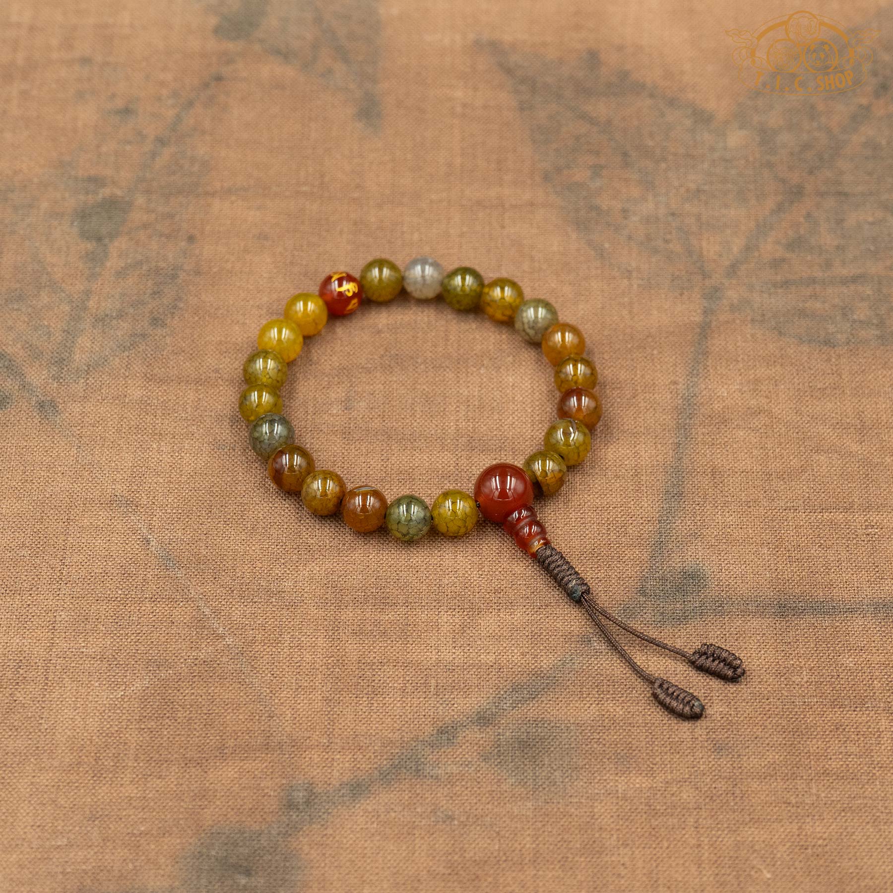 Dragon Vein Agate 8mm Beads Wrist Mala