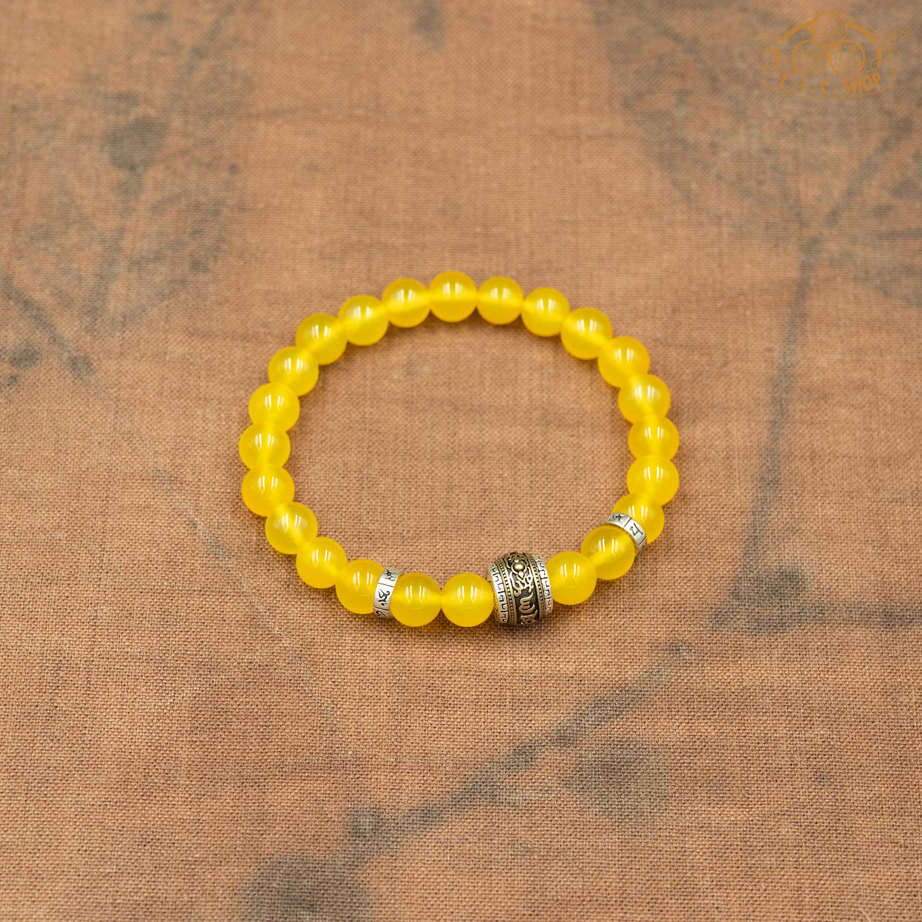 Yellow Agate 8mm Beads Bracelet